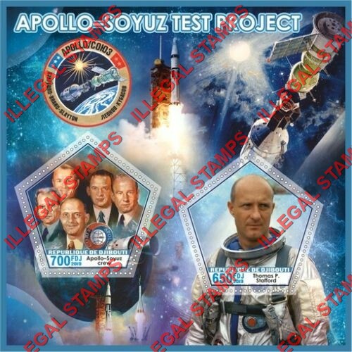 Djibouti 2019 Apollo Soyuz Test Project Illegal Stamp Souvenir Sheet of 2