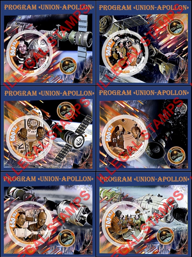 Djibouti 2019 Space Program Union-Apollo Union-Apollon Illegal Stamp Souvenir Sheets of 1