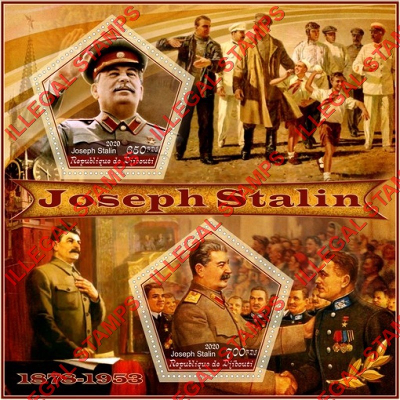 Djibouti 2020 Joseph Stalin (different) Illegal Stamp Souvenir Sheet of 2