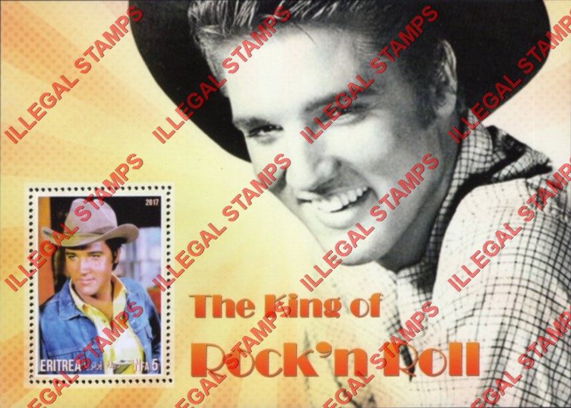 Eritrea 2017 Elvis Presley Counterfeit Illegal Stamp Souvenir Sheet of 1
