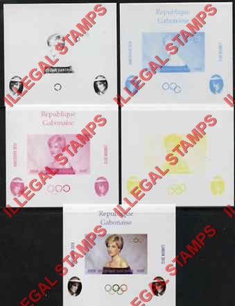 Gabon 2009 Princess Diana Illegal Stamp Deluxe Souvenir Sheet of 1 Color Proof Set
