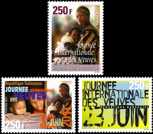 Gabon 2011 International Widows Day Scott Catalog No. 1090-1092