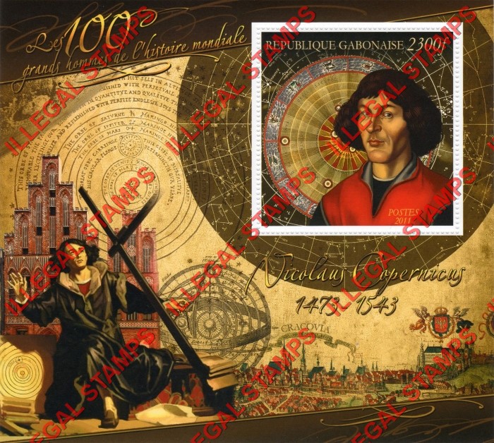 Gabon 2011 Nicolaus Copernicus Illegal Stamp Souvenir Sheet of 1