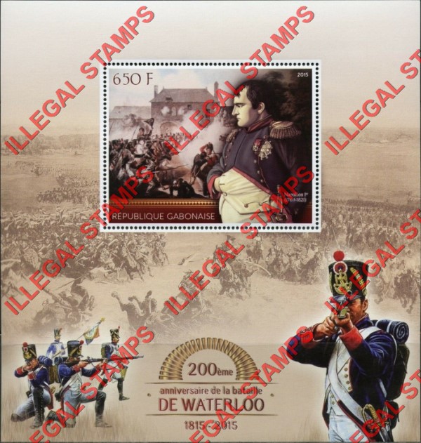 Gabon 2015 Battle of Waterloo Illegal Stamp Souvenir Sheet of 1
