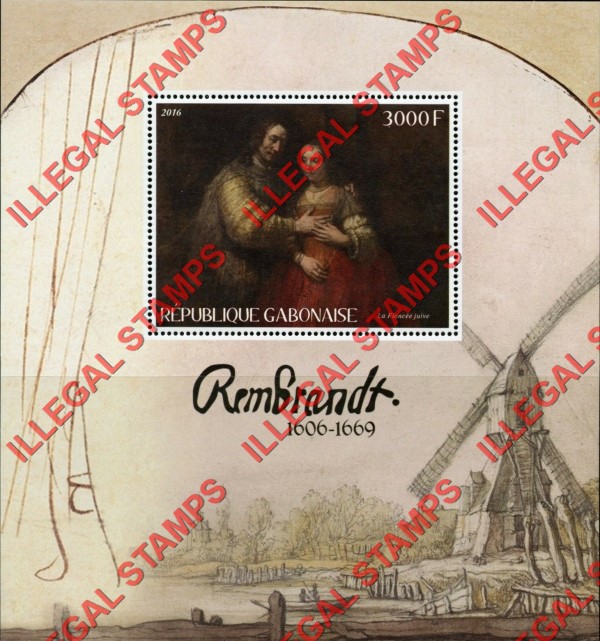 Gabon 2016 Paintings by Rembrandt Illegal Stamp Souvenir Sheet of 1