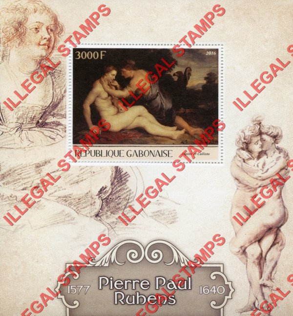 Gabon 2016 Paintings by Rubens Illegal Stamp Souvenir Sheet of 1