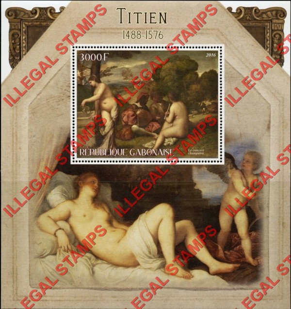 Gabon 2016 Paintings by Titian Illegal Stamp Souvenir Sheet of 1