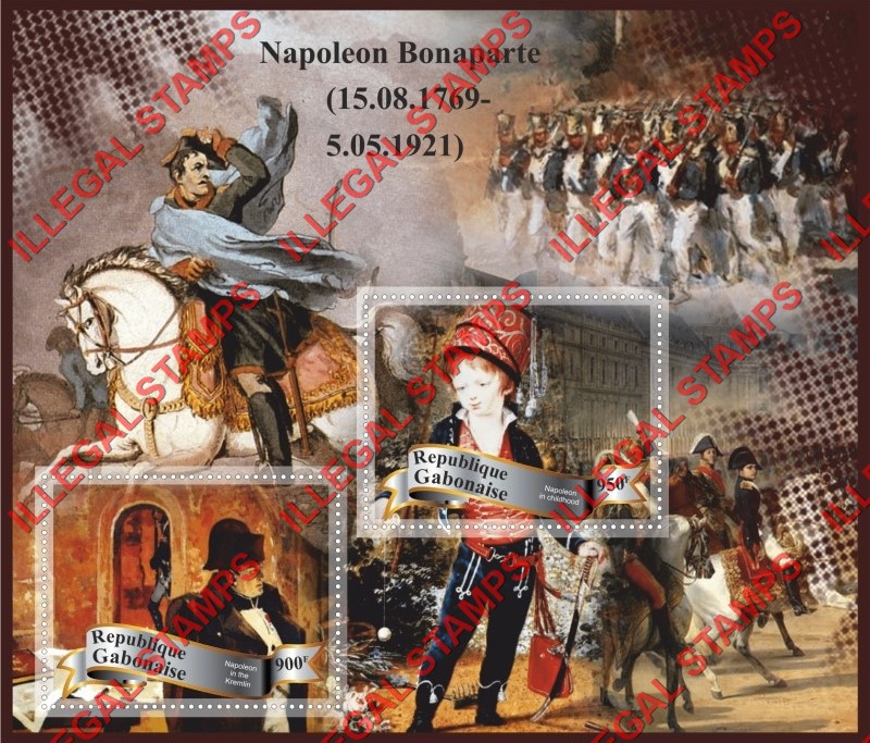 Gabon 2017 Napoleon Bonaparte Illegal Stamp Souvenir Sheet of 2