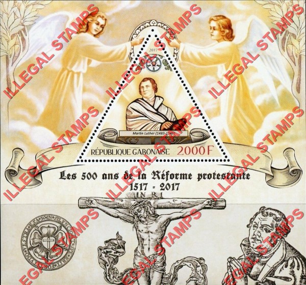 Gabon 2017 Protestant Reformation Illegal Stamp Souvenir Sheet of 1