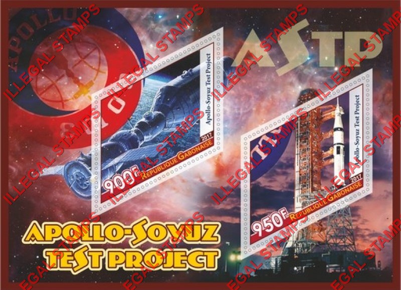 Gabon 2017 Space Apollo Soyuz Illegal Stamp Souvenir Sheet of 2