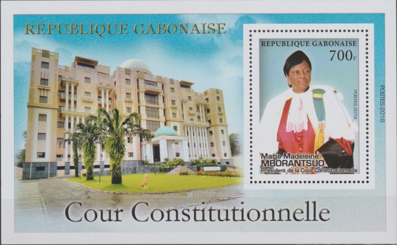 Gabon 2018 The President of the Constitutional Court of Gabon - Marie-Madeleine Mborantsuo Souvenir Sheet Scott Catalog Number 1110