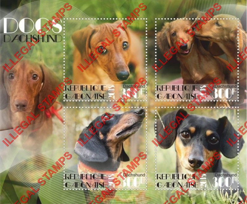 Gabon 2018 Dogs Illegal Stamp Souvenir Sheet of 4