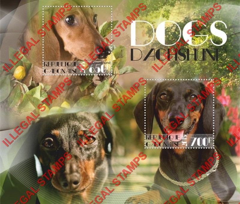 Gabon 2018 Dogs Illegal Stamp Souvenir Sheet of 2