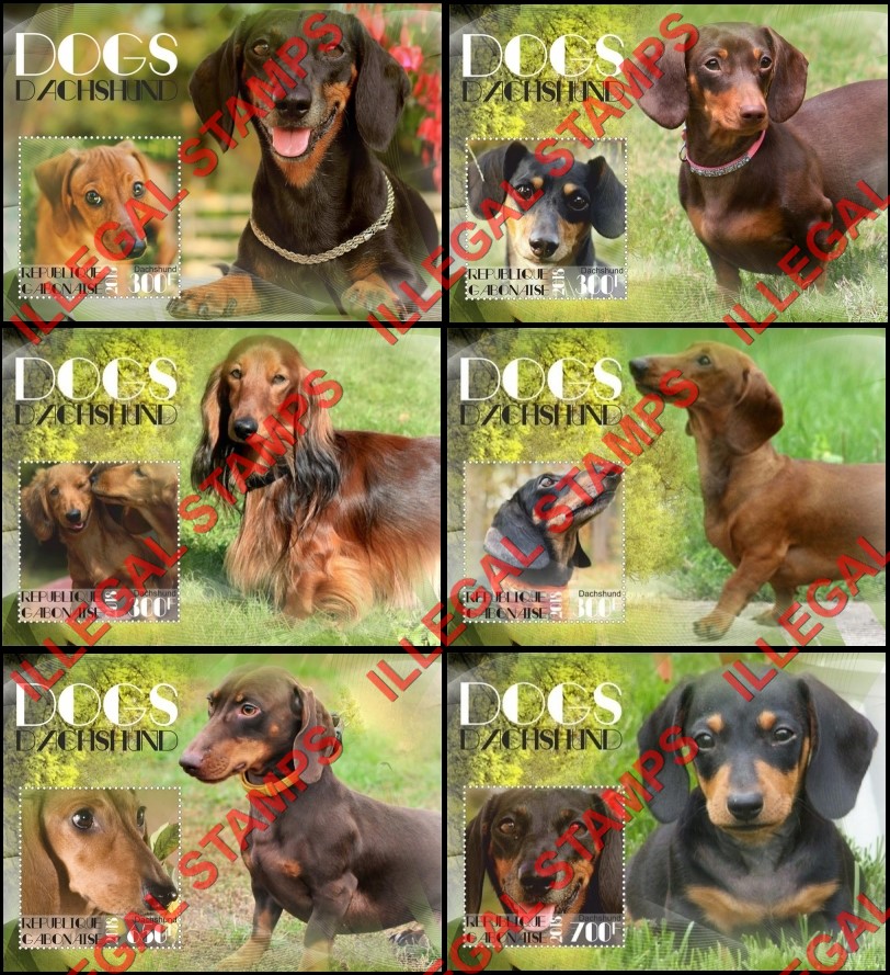 Gabon 2018 Dogs Illegal Stamp Souvenir Sheets of 1