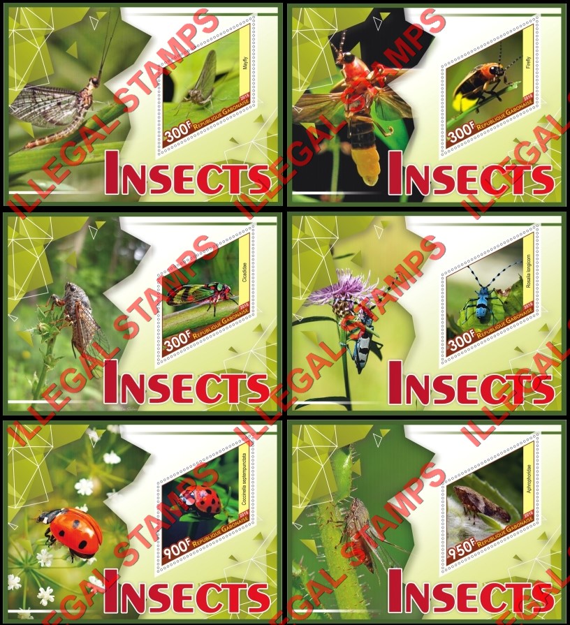 Gabon 2018 Insects Illegal Stamp Souvenir Sheets of 1