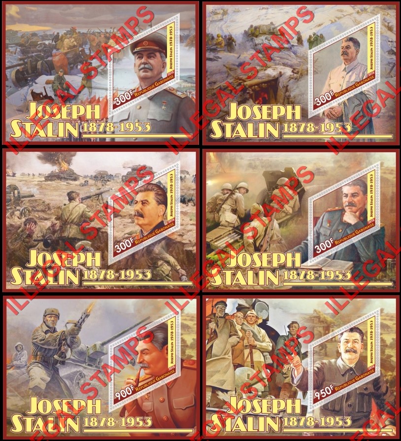 Gabon 2018 Joseph Stalin Illegal Stamp Souvenir Sheets of 1