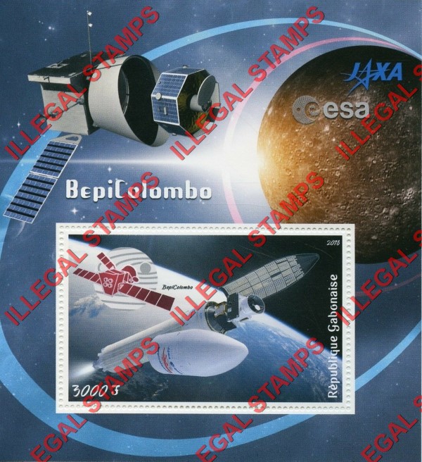 Gabon 2018 Space BepiColombo Illegal Stamp Souvenir Sheet of 1