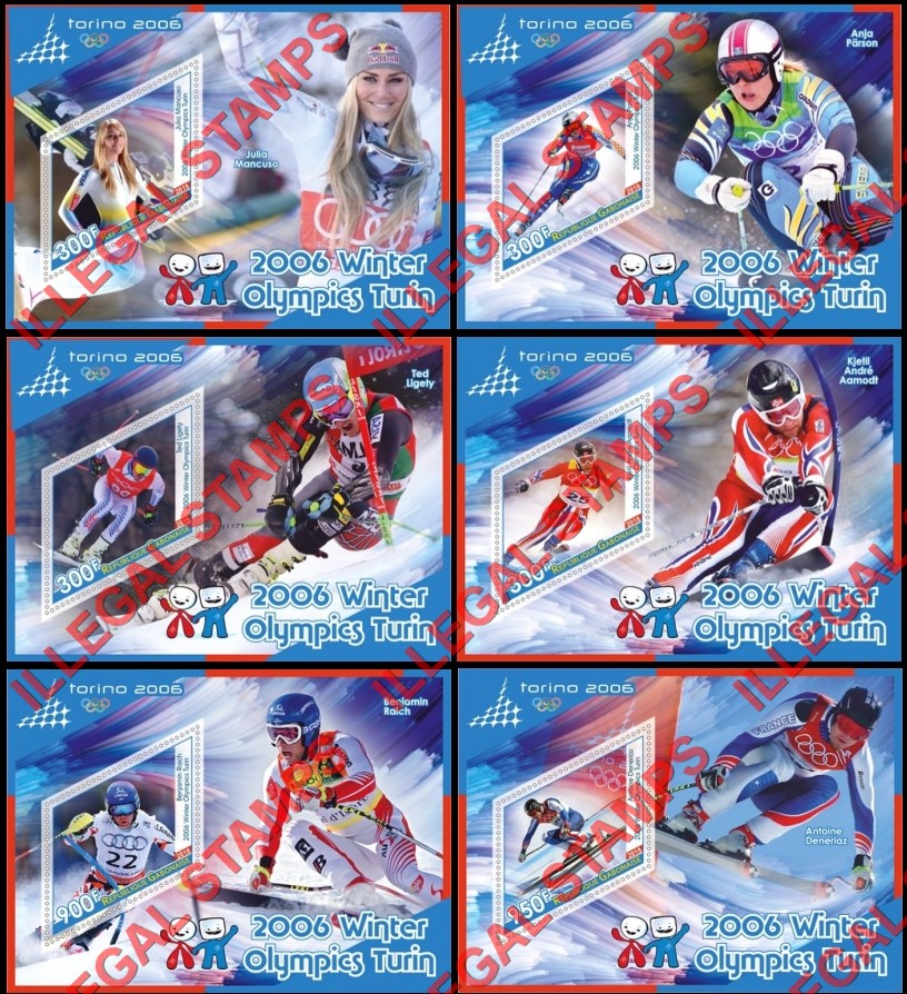 Gabon 2018 Winter Olympics Torino 2006 Illegal Stamp Souvenir Sheets of 1
