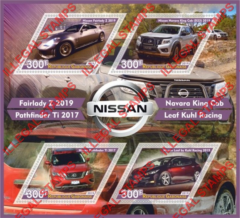 Gabon 2019 Cars Nissan Illegal Stamp Souvenir Sheet of 4