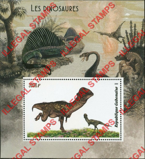 Gabon 2019 Dinosaurs Illegal Stamp Souvenir Sheet of 1