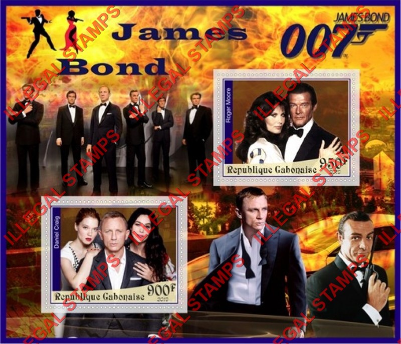 Gabon 2019 James Bond (different) Illegal Stamp Souvenir Sheet of 2