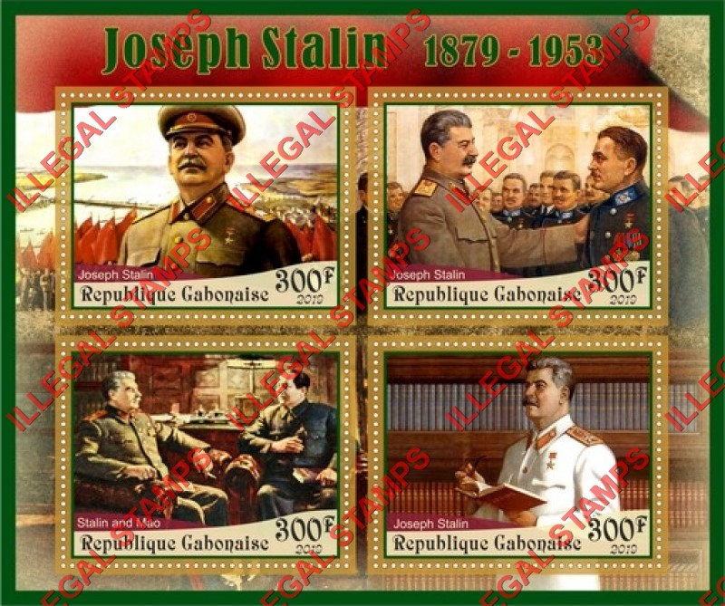 Gabon 2019 Joseph Stalin (different) Illegal Stamp Souvenir Sheet of 4