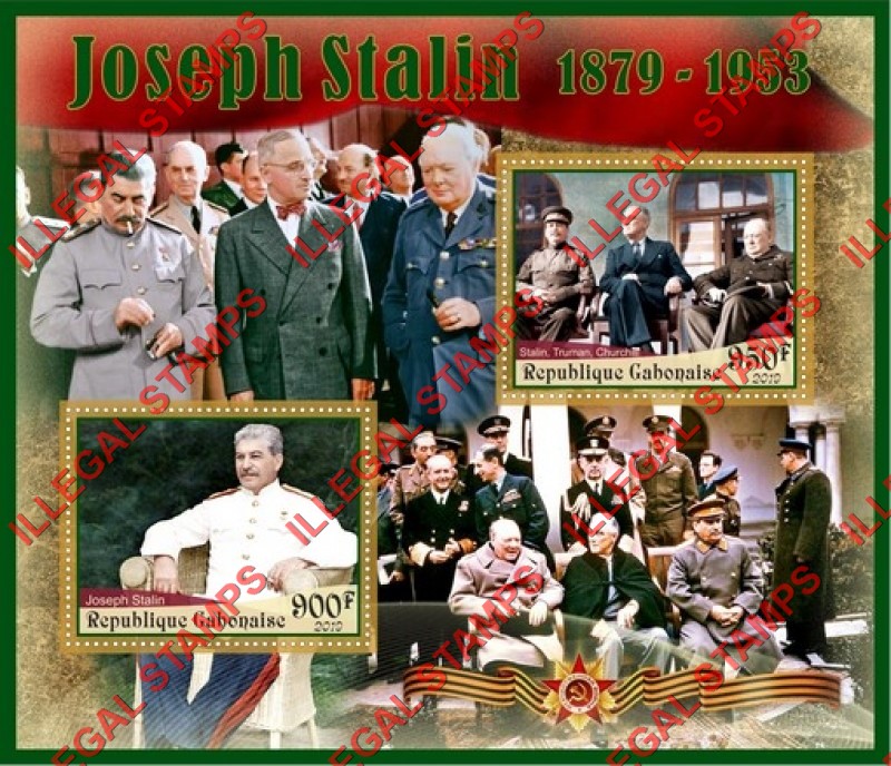 Gabon 2019 Joseph Stalin (different) Illegal Stamp Souvenir Sheet of 2