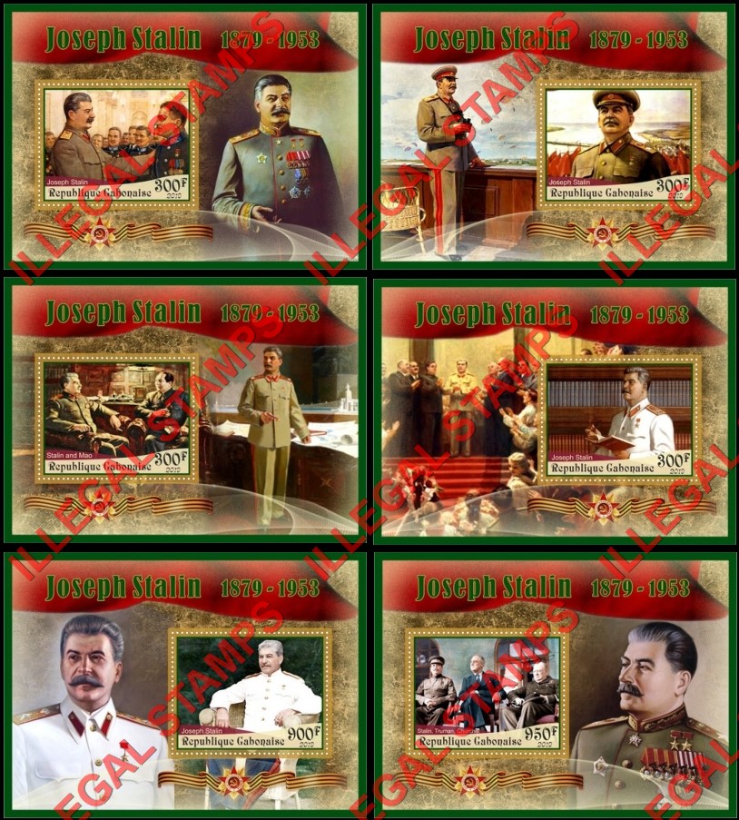 Gabon 2019 Joseph Stalin (different) Illegal Stamp Souvenir Sheets of 1