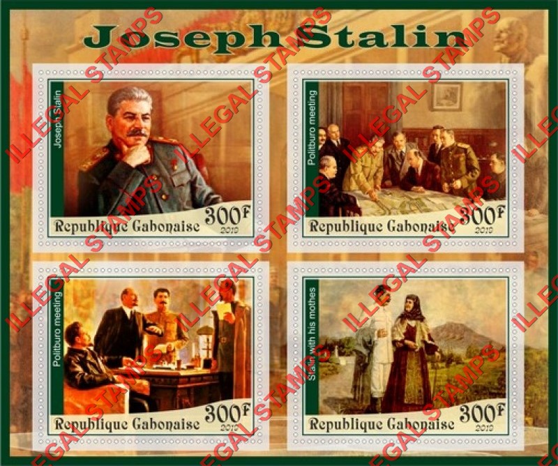 Gabon 2019 Joseph Stalin Illegal Stamp Souvenir Sheet of 4