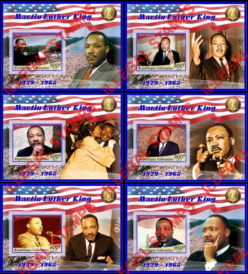 Gabon 2019 Martin Luther King Illegal Stamp Souvenir Sheets of 1