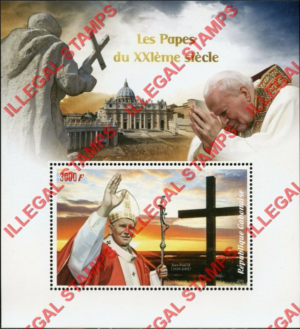 Gabon 2019 Popes of the 21st Century Illegal Stamp Souvenir Sheet of 1