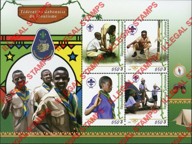 Gabon 2019 Scouting in Gabon Illegal Stamp Souvenir Sheet of 4