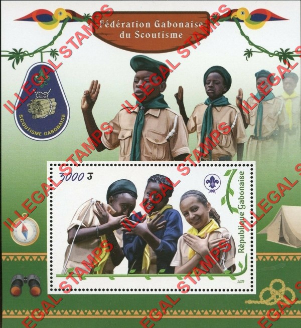 Gabon 2019 Scouting in Gabon Illegal Stamp Souvenir Sheet of 1