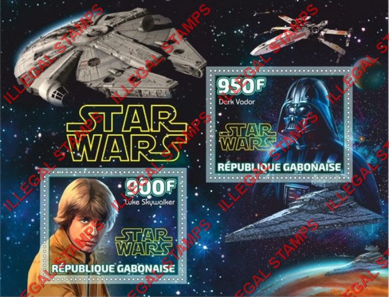 Gabon 2019 Space Star Wars Illegal Stamp Souvenir Sheet of 2