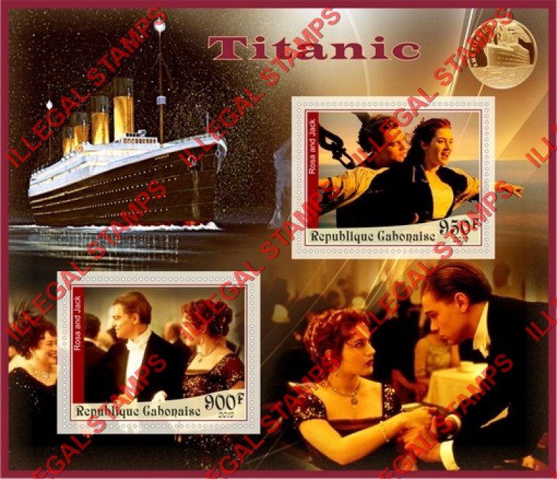Gabon 2019 Titanic Movie Illegal Stamp Souvenir Sheet of 2