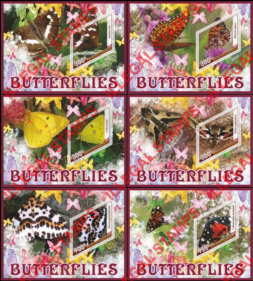 Gabon 2020 Butterflies Illegal Stamp Souvenir Sheets of 1