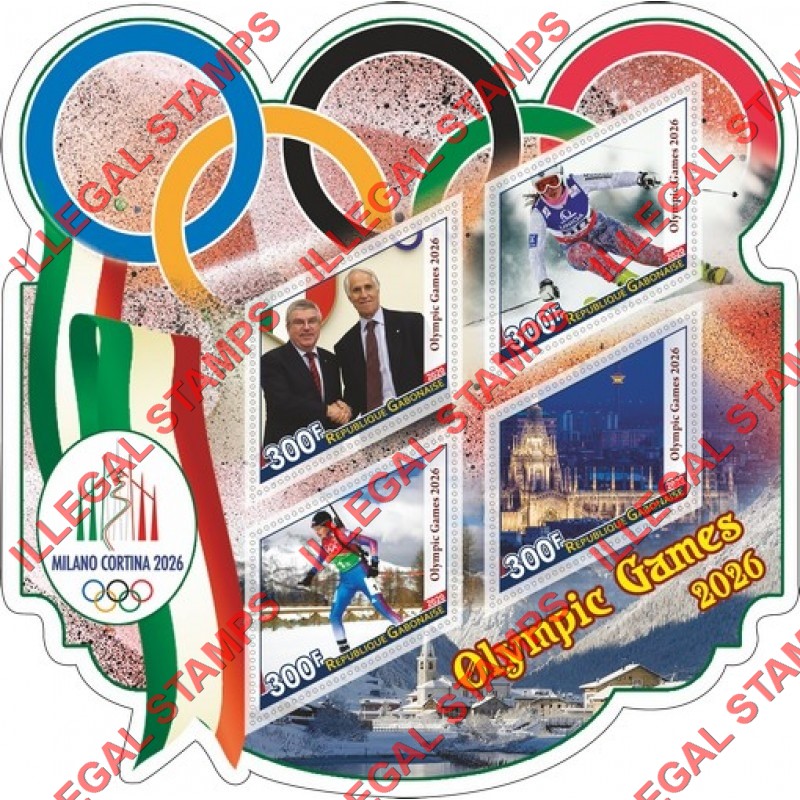 Gabon 2020 Olympic Games 2026 Illegal Stamp Souvenir Sheet of 4
