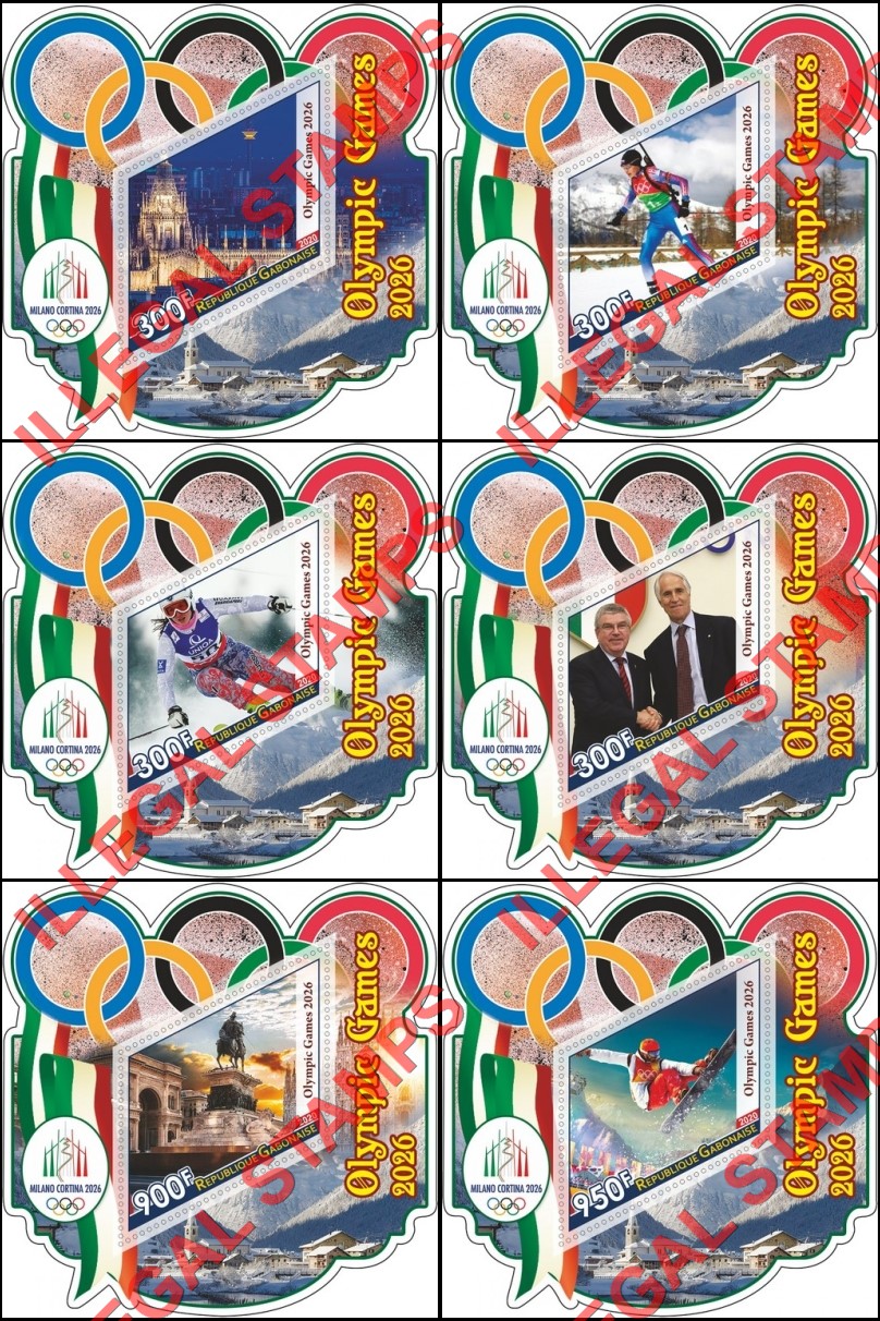 Gabon 2020 Olympic Games 2026 Illegal Stamp Souvenir Sheets of 1