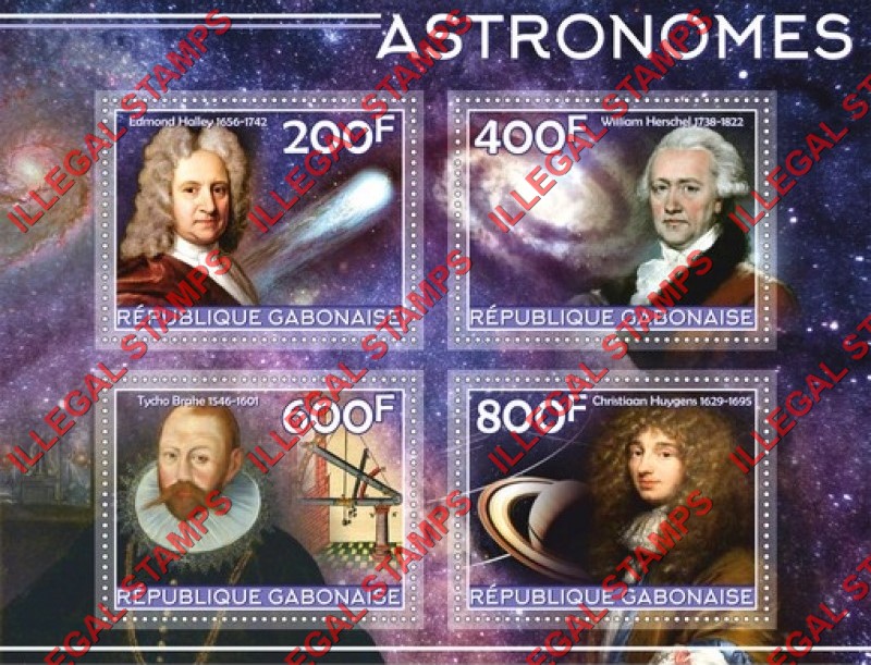 Gabon 2020 Space Astronomers Illegal Stamp Souvenir Sheet of 4