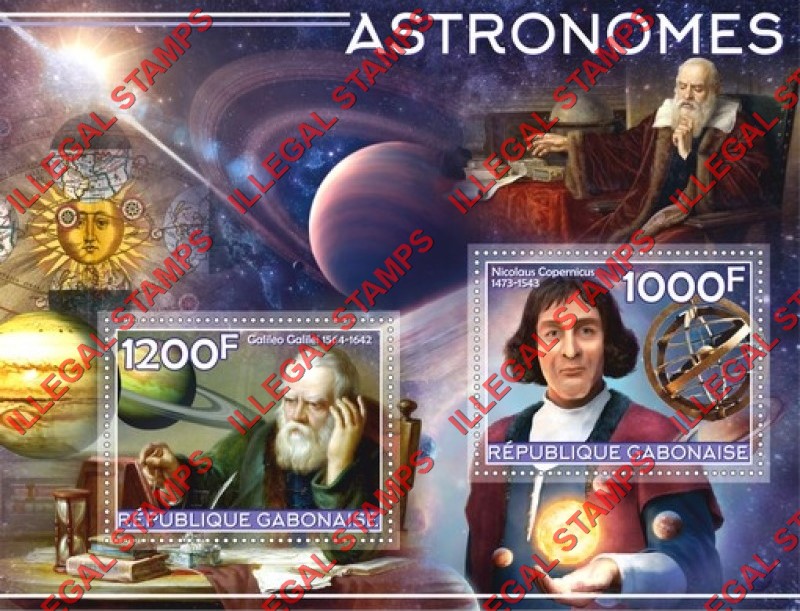 Gabon 2020 Space Astronomers Illegal Stamp Souvenir Sheet of 2