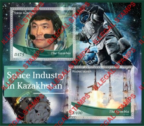 Gambia 2016 Space Industry in Kazakhstan Illegal Stamp Souvenir Sheet of 2
