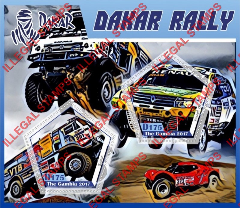 Gambia 2017 Dakar Rally Illegal Stamp Souvenir Sheet of 2