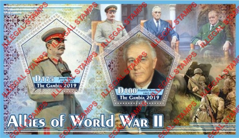 Gambia 2019 Allies of World War II Illegal Stamp Souvenir Sheet of 2