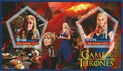 Gambia 2019 Game of Thrones Illegal Stamp Souvenir Sheet of 2