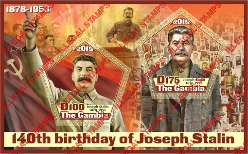 Gambia 2019 Joseph Stalin (different) Illegal Stamp Souvenir Sheet of 2