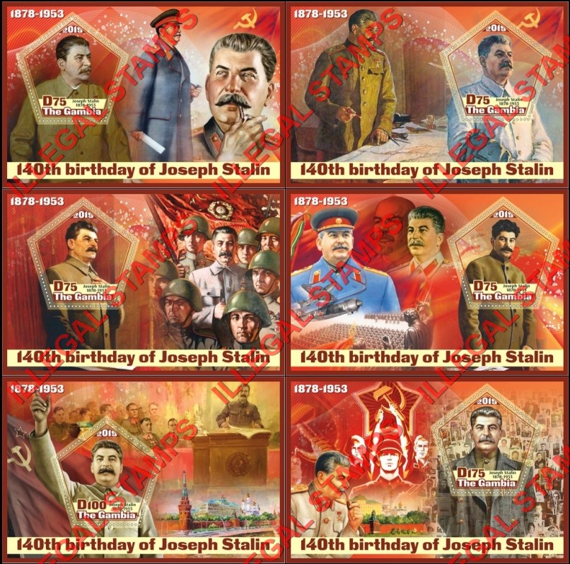 Gambia 2019 Joseph Stalin (different) Illegal Stamp Souvenir Sheets of 1