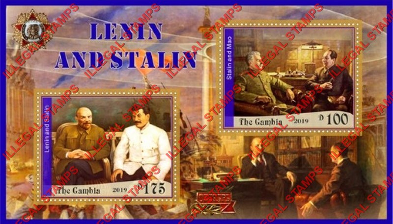 Gambia 2019 Lenin and Stalin Illegal Stamp Souvenir Sheet of 2