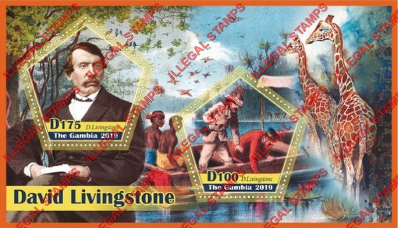 Gambia 2019 David Livingstone (different) Illegal Stamp Souvenir Sheet of 2