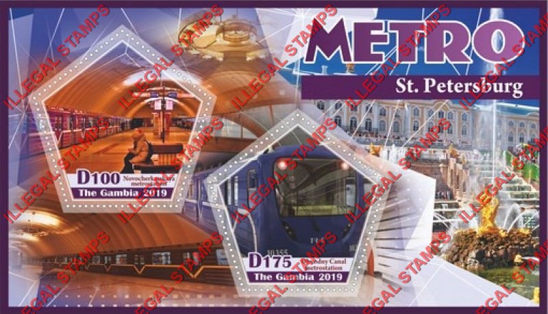 Gambia 2019 Metro in St. Petersburg Illegal Stamp Souvenir Sheet of 2