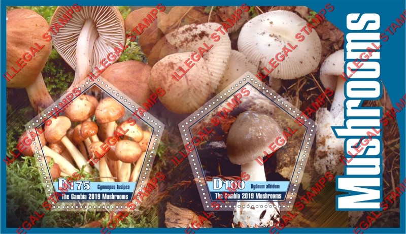 Gambia 2019 Mushrooms Illegal Stamp Souvenir Sheet of 2